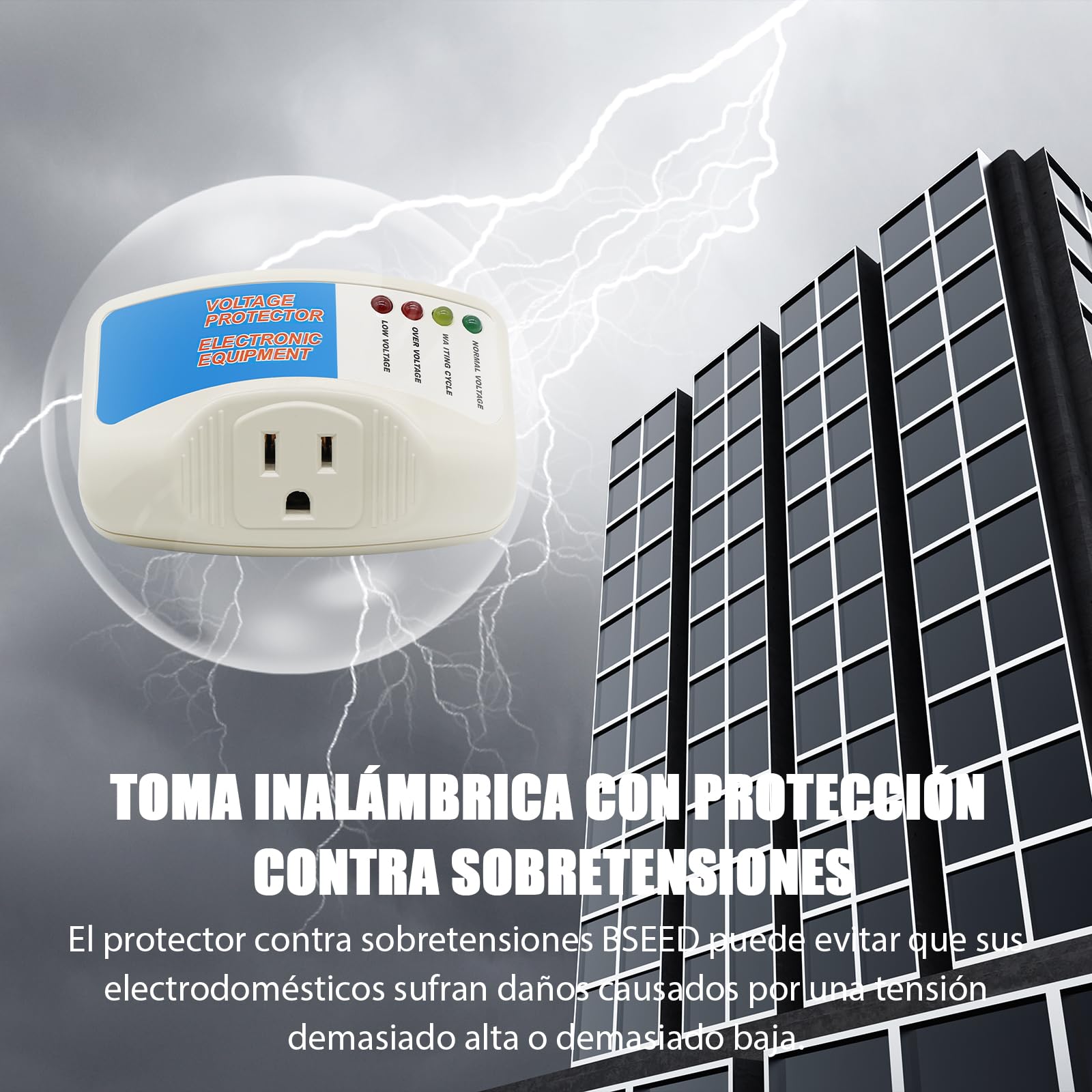 Foto 5 pulgar | Protector Contra Sobretensiones Bseed Para Electrodomésticos, Salida Única, 1875 W - Venta Internacional.