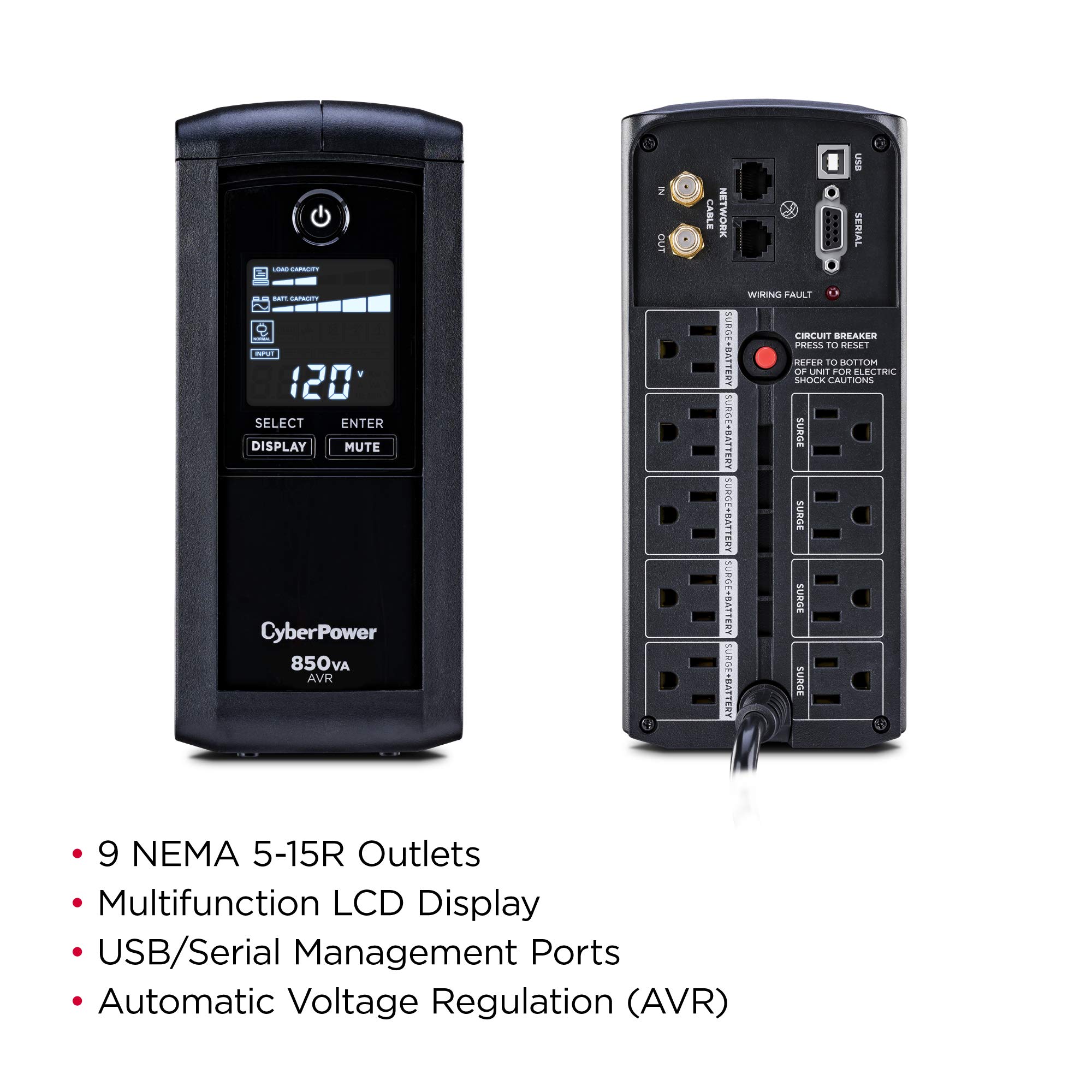 Foto 6 | Ups Cyberpower Cp850avrlcd, Lcd Inteligente, 850 Va/510 W - Venta Internacional.