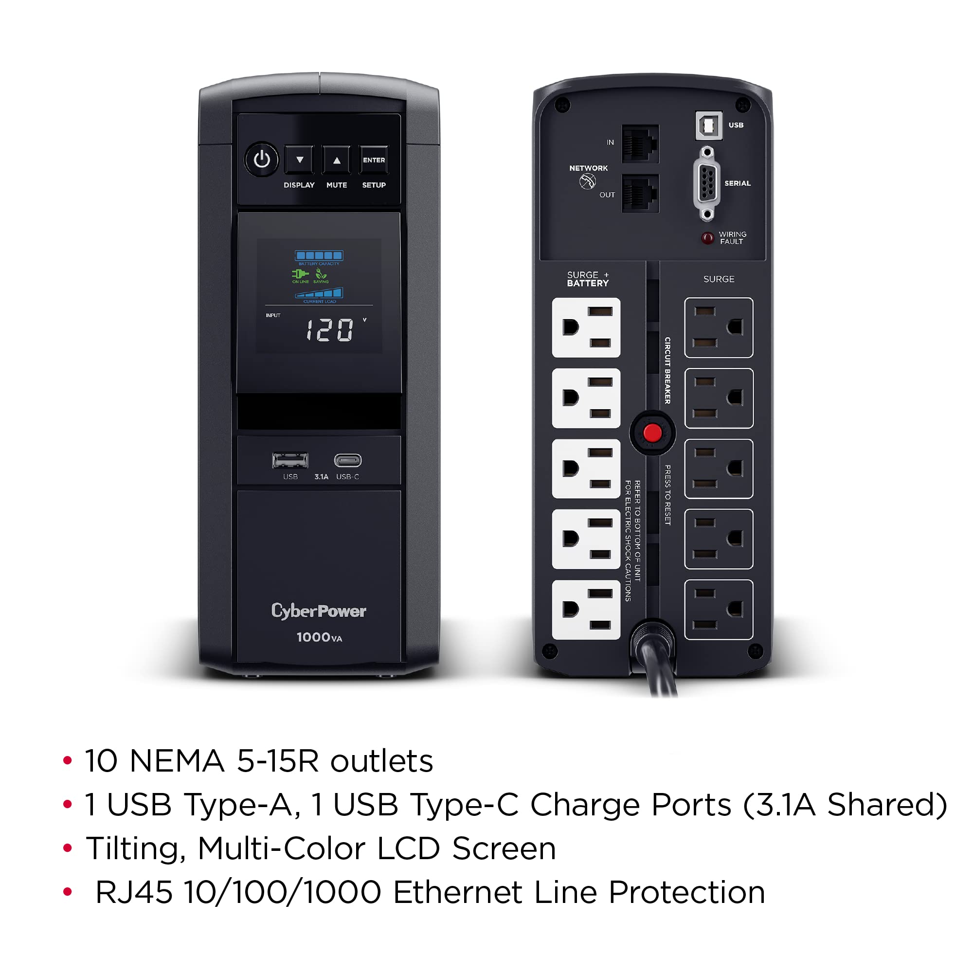 Foto 8 pulgar | Ups Cyberpower Cp1000pfclcd Pfc Sinewave 1000 Va/600 W - Venta Internacional.