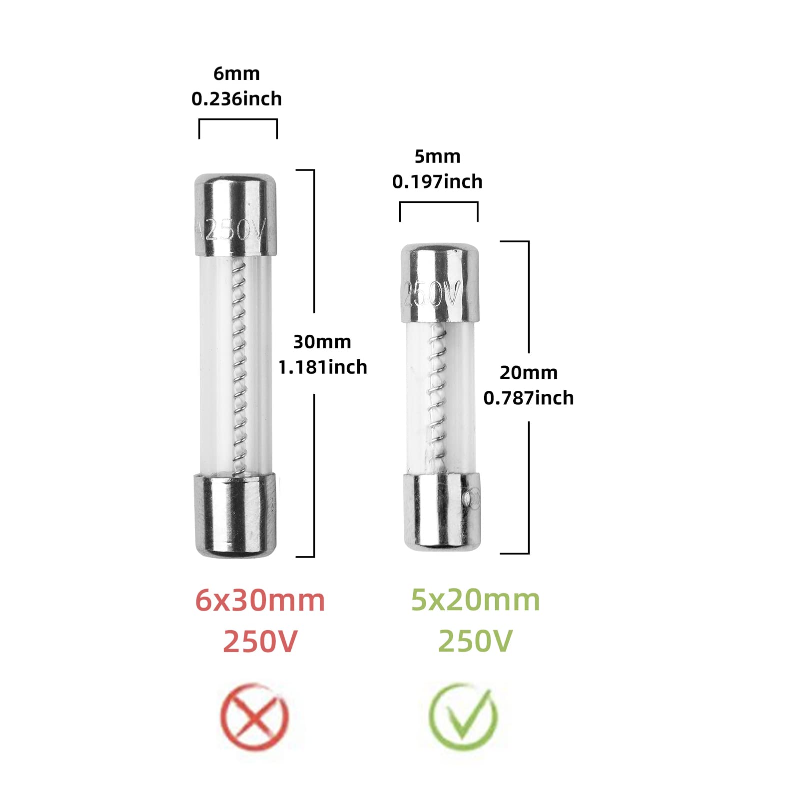 Foto 3 pulgar | Fusible Slow Blow Fuse T6al, Vidrio, Acción Lenta, Retardo, 6 A, 250 V - Venta Internacional.