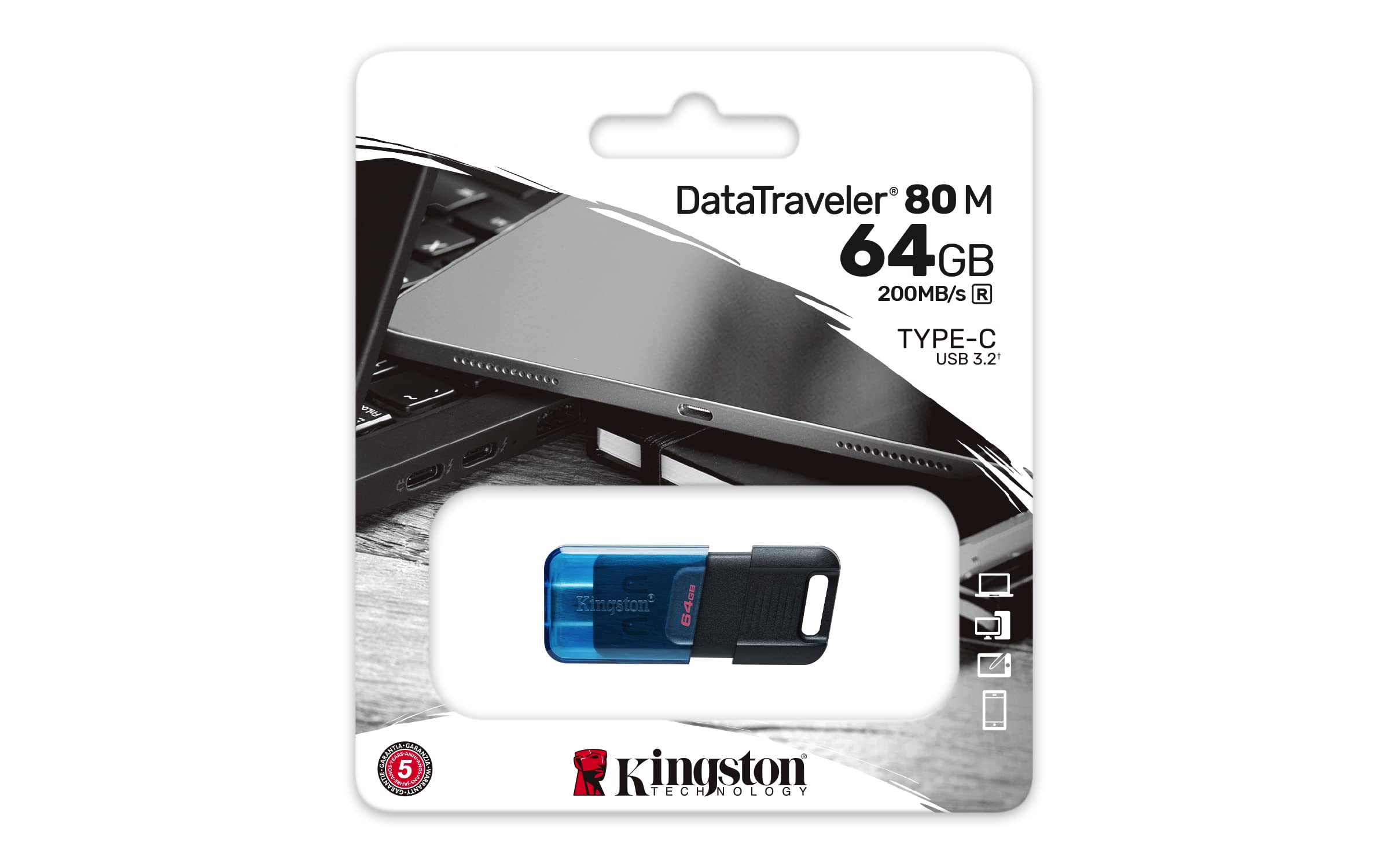 Foto 6 pulgar | Venta Internacional- Memoria Usb Kingston Datatraveler 80 M 64 Gb Usb-c 3.0