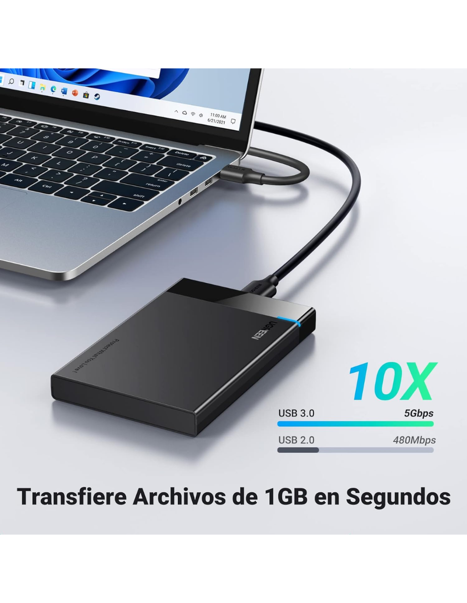 Foto 3 pulgar | Carcasa Para Disco Duro Usb 3.0 Ugreen Con Uasp 2.5'' Negro