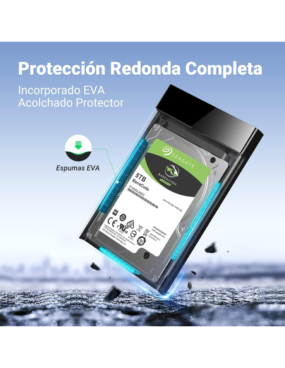 Foto 6 pulgar | Carcasa Para Disco Duro Usb 3.0 Ugreen Con Uasp 2.5'' Negro