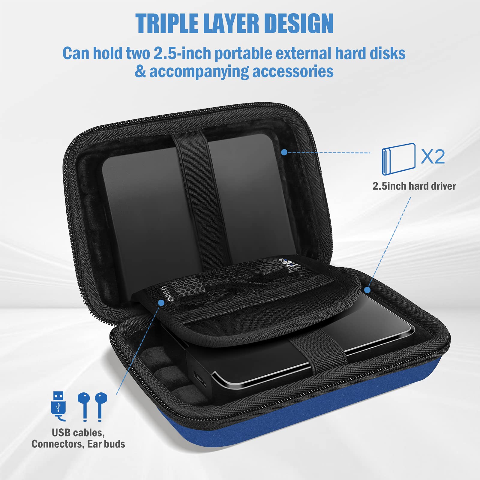 Foto 5 pulgar | Funda De Disco Duro Procase De 2,5 Pulgadas Para Elements Wd My Passport - Venta Internacional.