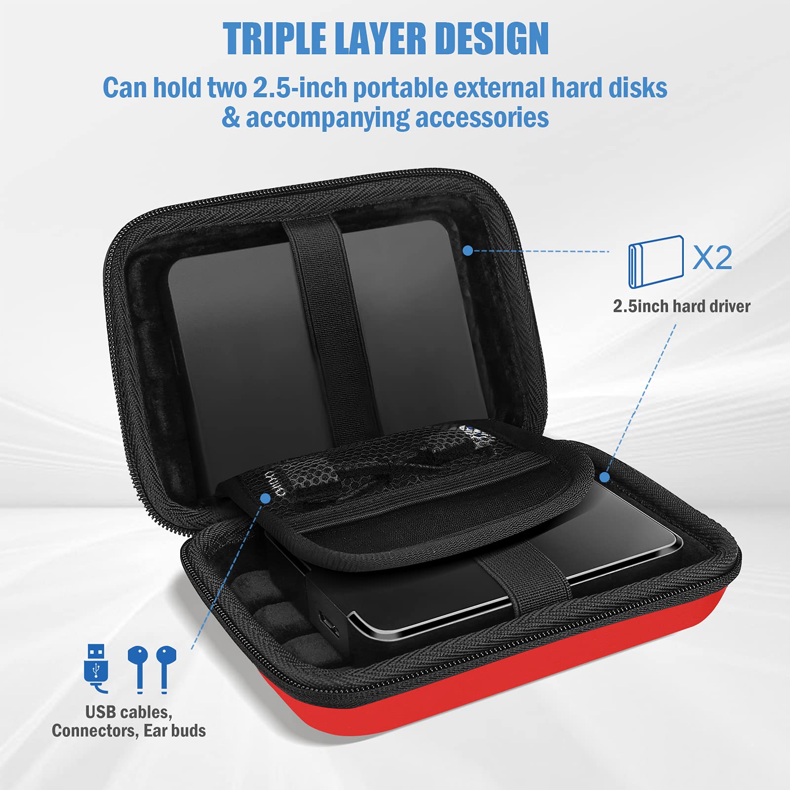Foto 4 | Funda De Disco Duro Procase Para Elements Wd My Passport De 2,5 Pulgadas - Venta Internacional.