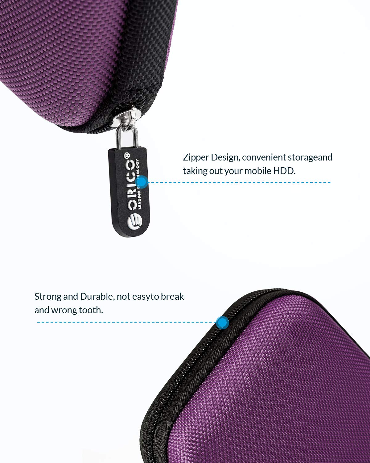 Foto 5 pulgar | Funda Para Disco Duro Orico Phd-25, Impermeable Y A Prueba De Golpes, Color Morado - Venta Internacional.