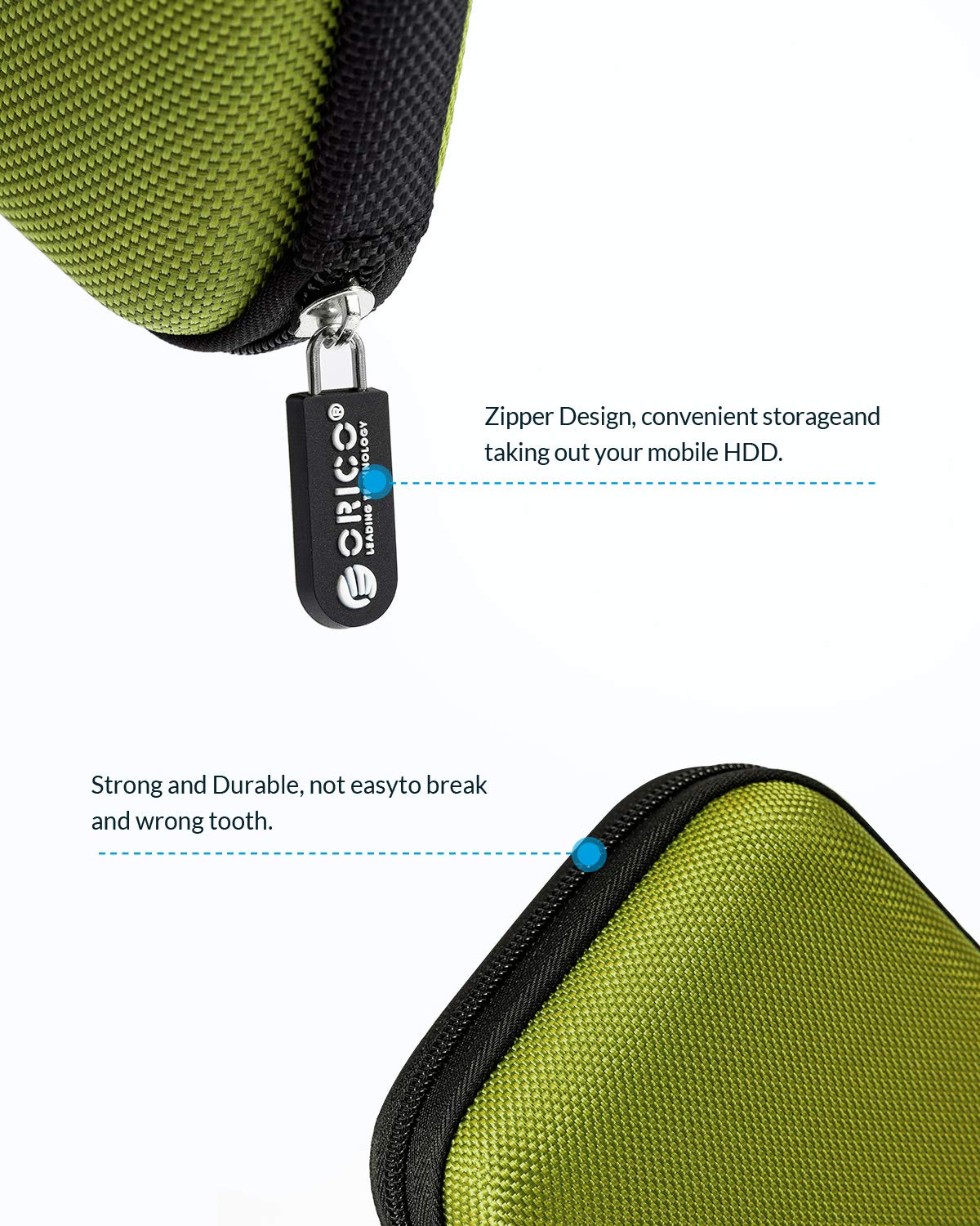 Foto 5 pulgar | Funda De Disco Duro Orico Phd-25 Impermeable A Prueba De Golpes Verde - Venta Internacional.
