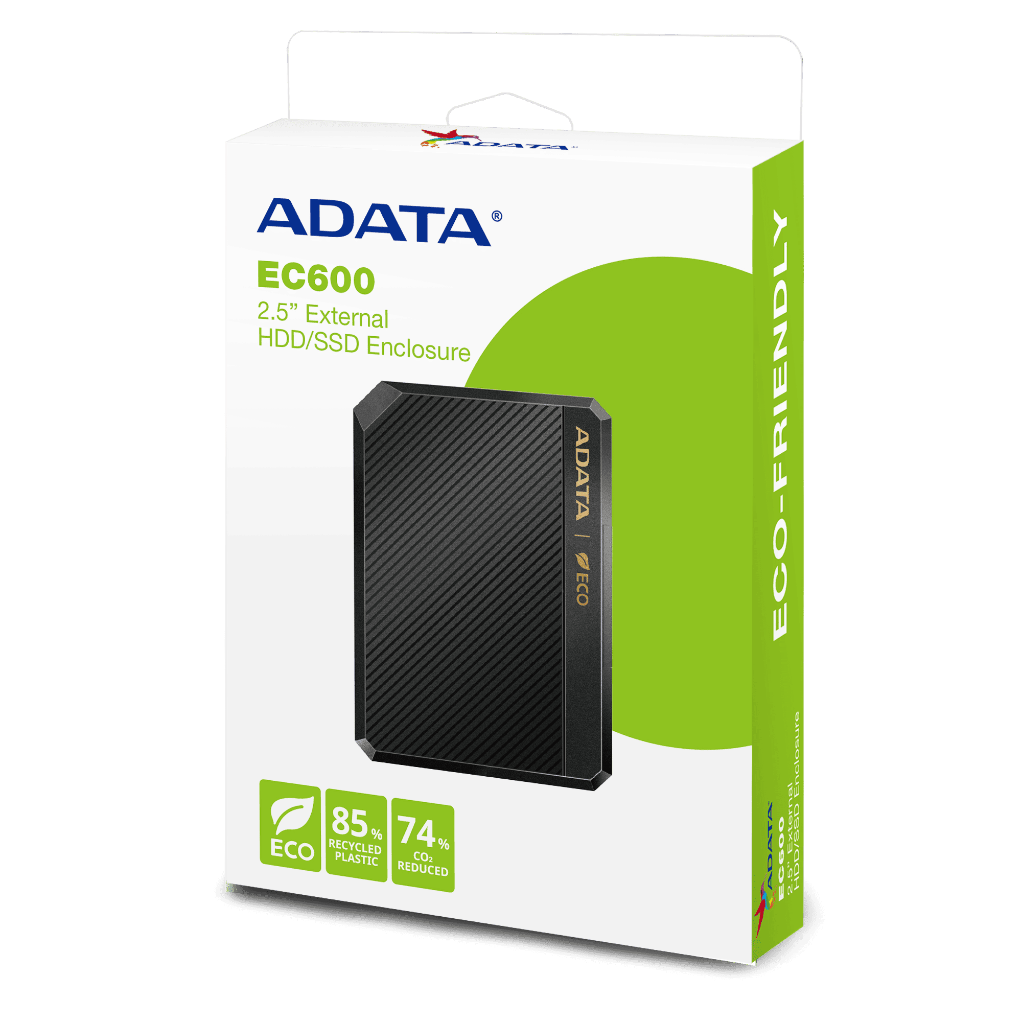 Foto 1 | Case Adata Para Ssd Y Hdd Ec600 Eco 2.5 Comp 7mm A 9.5mm Interfaz Usb 3.2 Gen 2 Ec600-bcbk