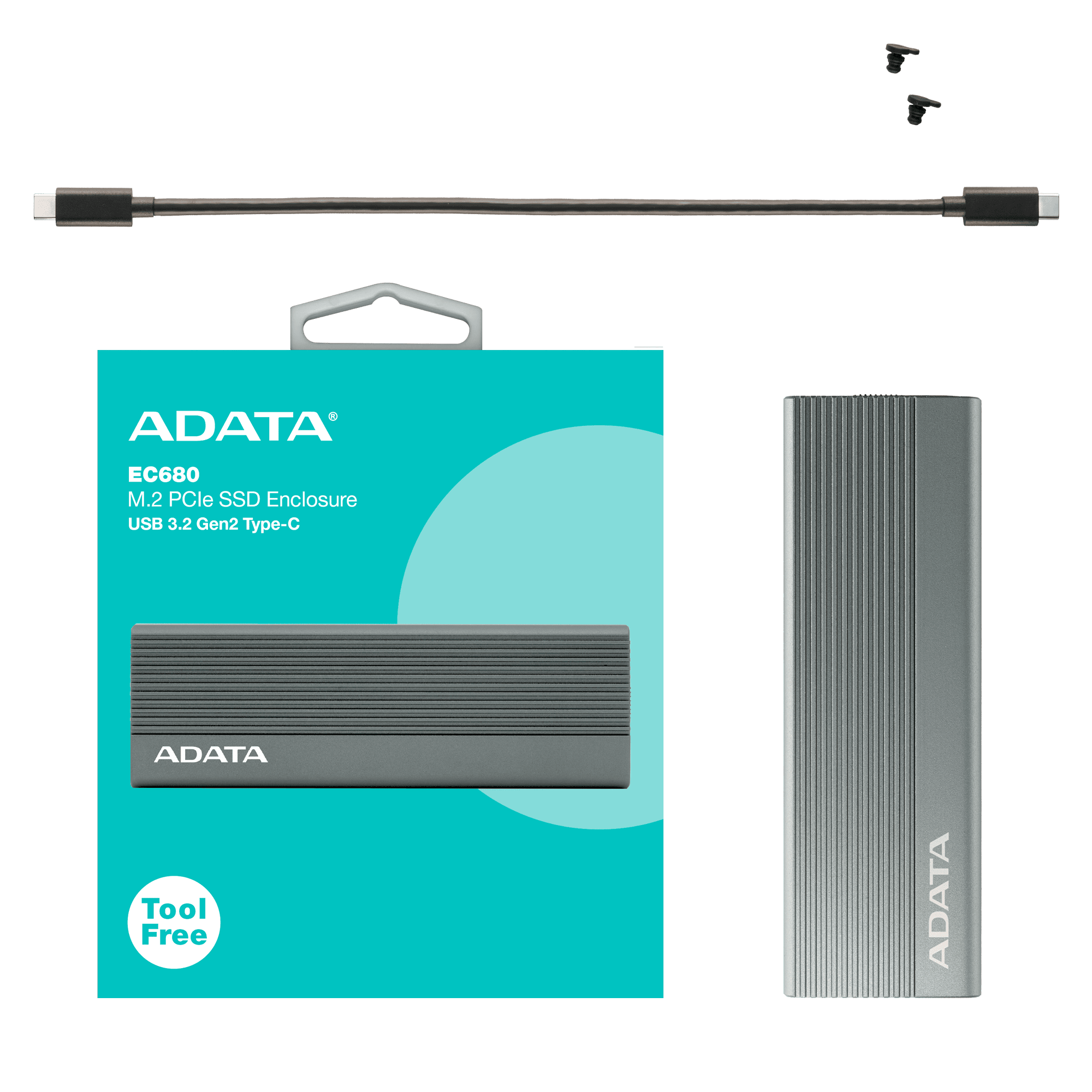 Foto 8 pulgar | Case Adata Para Ssd Ec680 Pcie M.2 Factor De Forma 2280 Usb 3.2 Tipo C Ec680-ccgy
