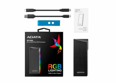 Foto 3 | Case Adata Ec700 M2/Pcie/Sata color Negro Usb 3.2 Aec700gu32g2-cgy
