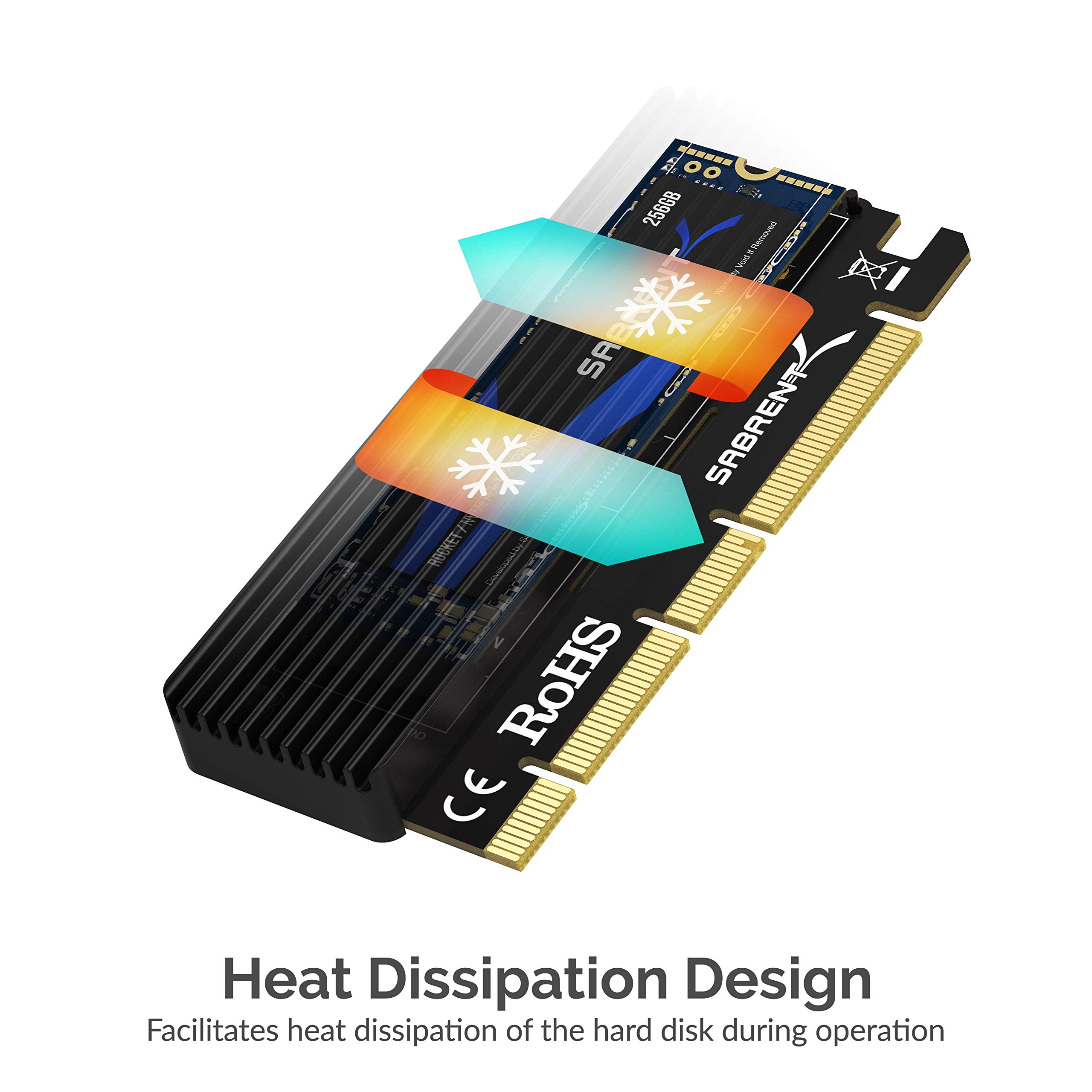 Foto 6 pulgar | Adaptador Ssd Sabrent Nvme M.2 A Pcie X16/x8/x4 Con Disipador De Calor - Venta Internacional.