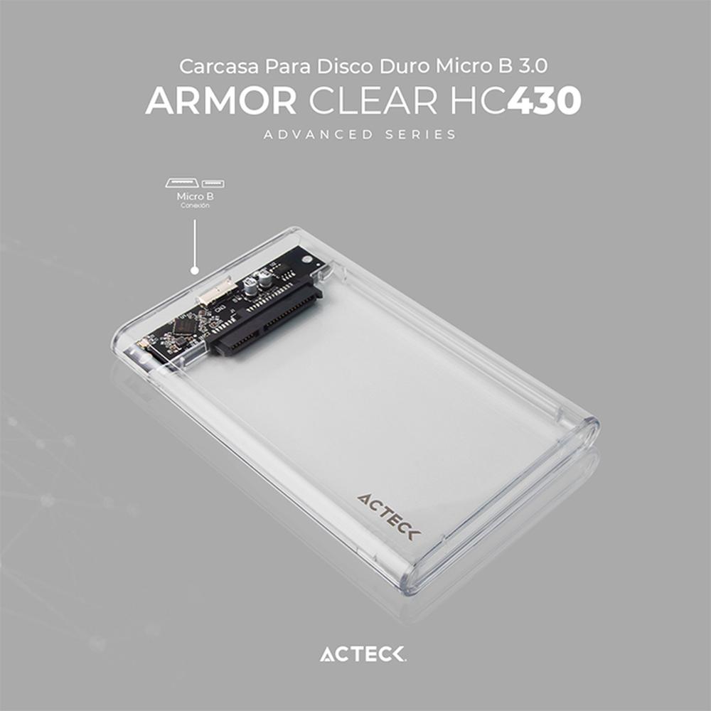 Foto 3 pulgar | Case Enclosure Acteck Armor Clear Hc430 5 Gbps Sata 2.5 Usb Blanco