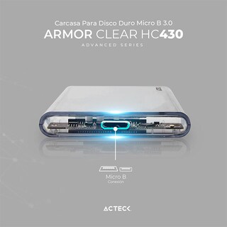 Foto 3 | Case Enclosure Acteck Armor Clear Hc430 5 Gbps Sata 2.5 Usb Blanco