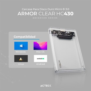 Foto 4 | Case Enclosure Acteck Armor Clear Hc430 5 Gbps Sata 2.5 Usb Blanco