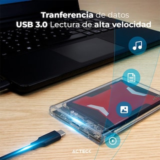 Foto 5 | Case Enclosure Acteck Armor Clear Hc430 5 Gbps Sata 2.5 Usb Blanco