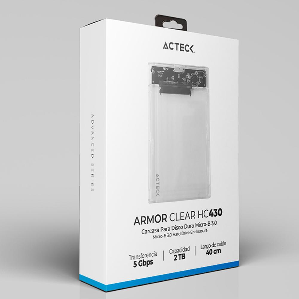 Foto 7 pulgar | Case Enclosure Acteck Armor Clear Hc430 5 Gbps Sata 2.5 Usb Blanco
