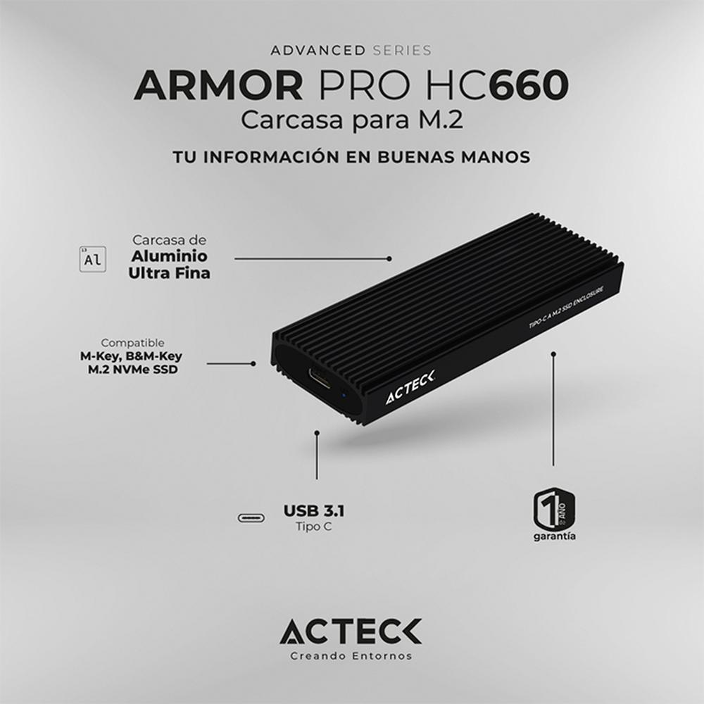 Foto 5 pulgar | Case Enclosure Acteck Armor Pro Hc660 10 Gbbps M.2 Usb-c Ac-936453 Color Negro