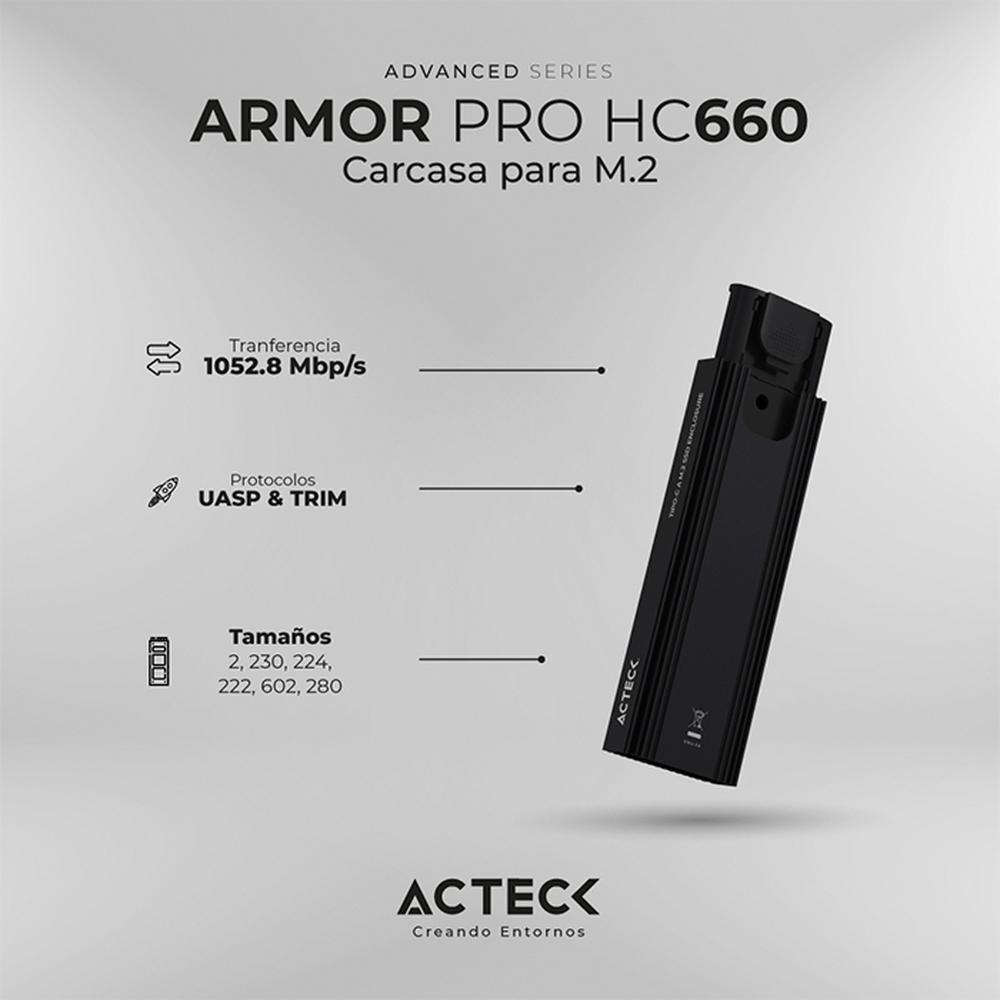 Foto 6 pulgar | Case Enclosure Acteck Armor Pro Hc660 10 Gbbps M.2 Usb-c Ac-936453 Color Negro