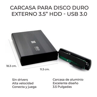 Foto 6 | Gabinete Case para Disco Duro 3.5 Sata a Usb 3.0 Hasta 4tb Elegate Plata