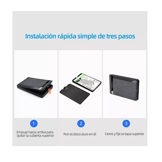 Foto 2 | Gabinete Carcasa Disco Duro Externo Usb Eo Safe Imports Esi-10595 Negro