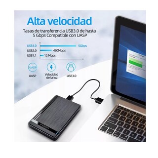 Foto 3 | Gabinete Carcasa Disco Duro Externo Usb Eo Safe Imports Esi-10595 Negro