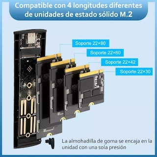 Foto 3 | Case Gabinete Disco Duro Ssd M.2 Tipo C Eo Safe Imports Esi-9990-1 Gris