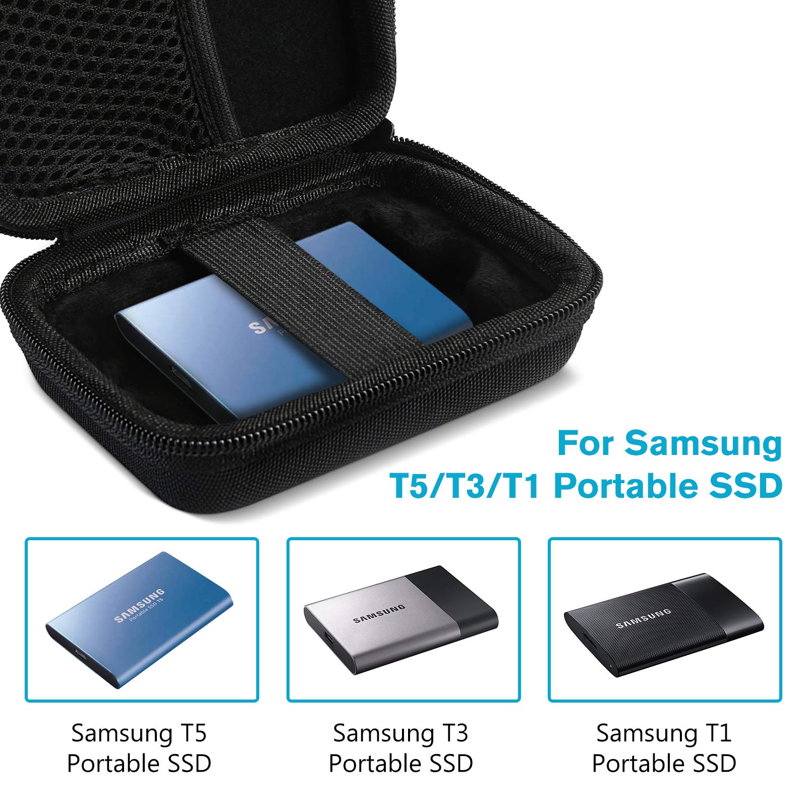 Foto 2 | Funda De Transporte Procase Para Samsung T5 T3 Ssd Negra - Venta Internacional.