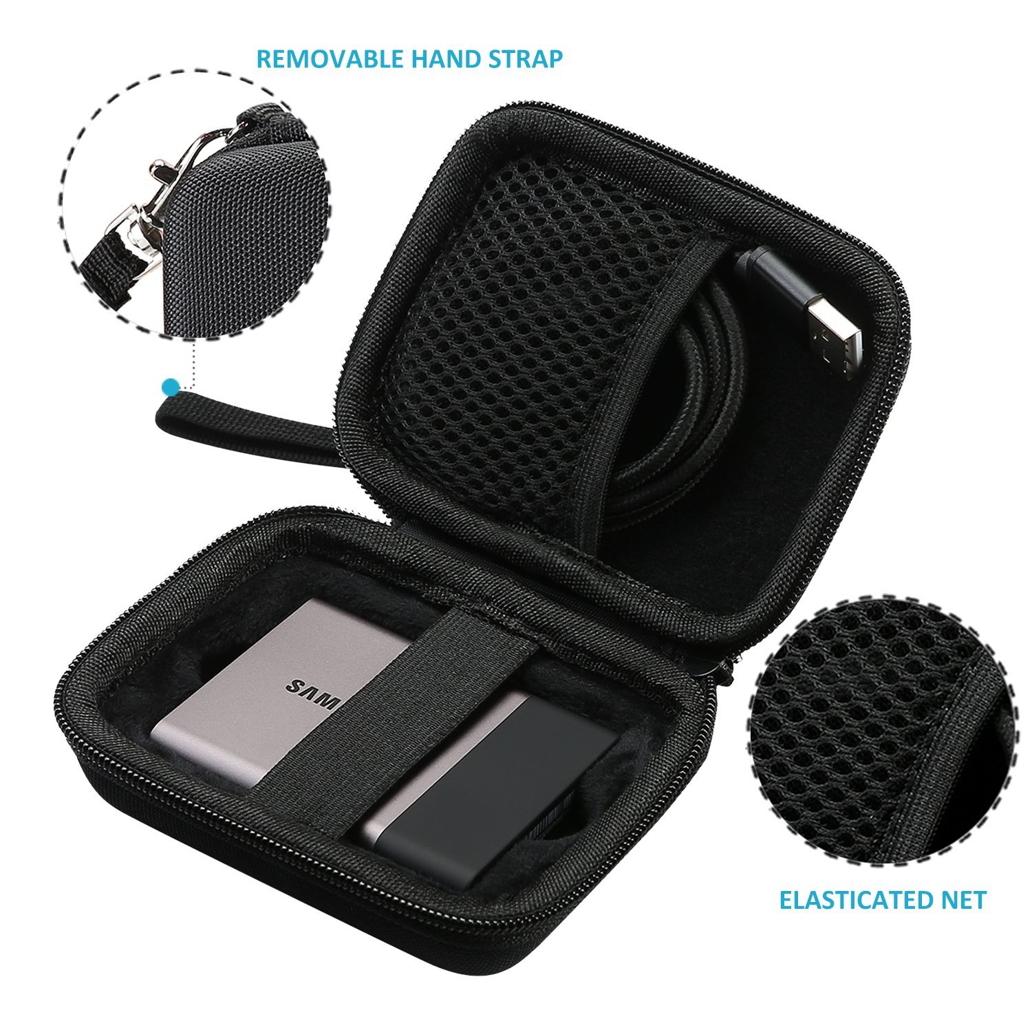 Foto 5 pulgar | Funda De Transporte Procase Para Samsung T5 T3 Ssd Negra - Venta Internacional.