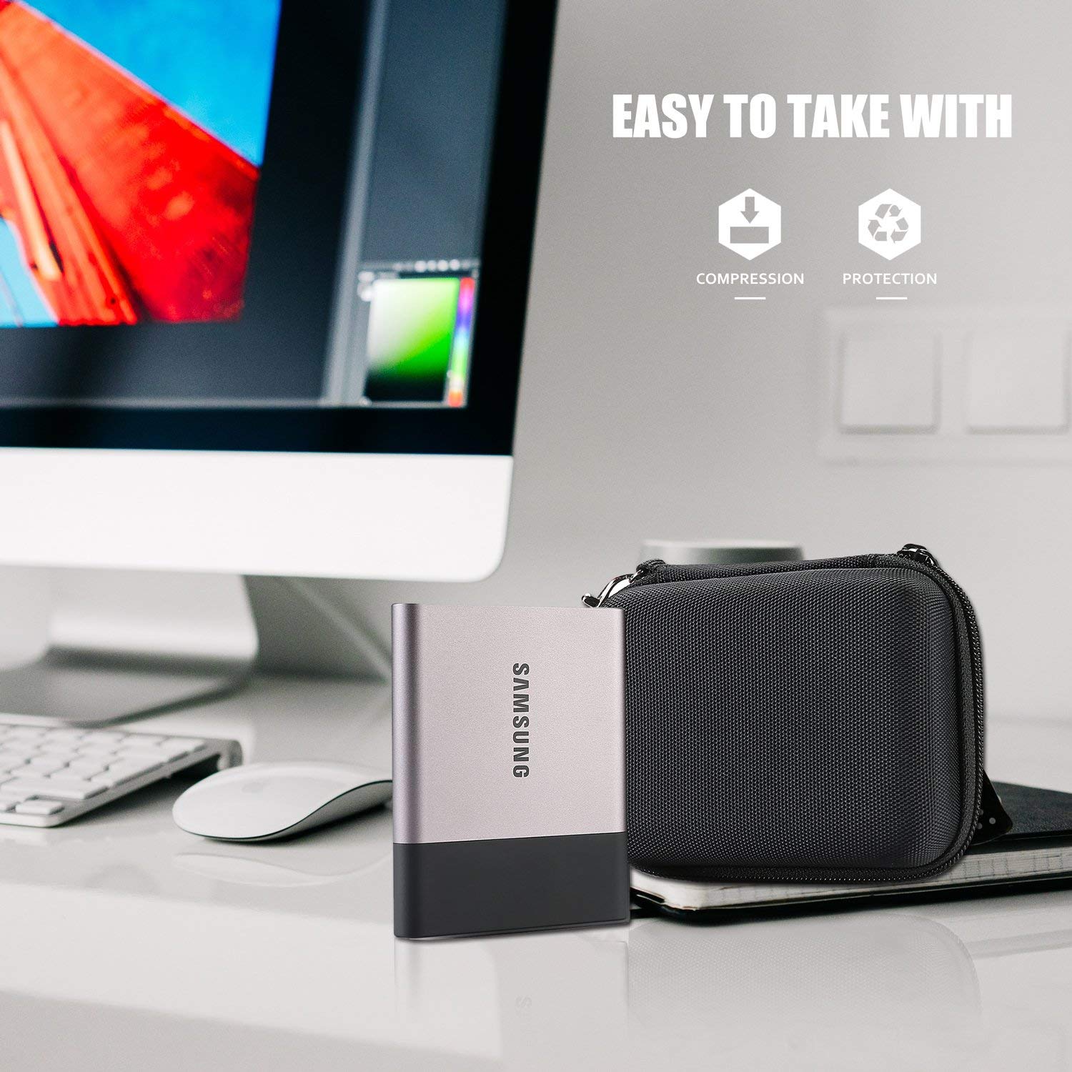 Foto 7 pulgar | Funda De Transporte Procase Para Samsung T5 T3 Ssd Negra - Venta Internacional.