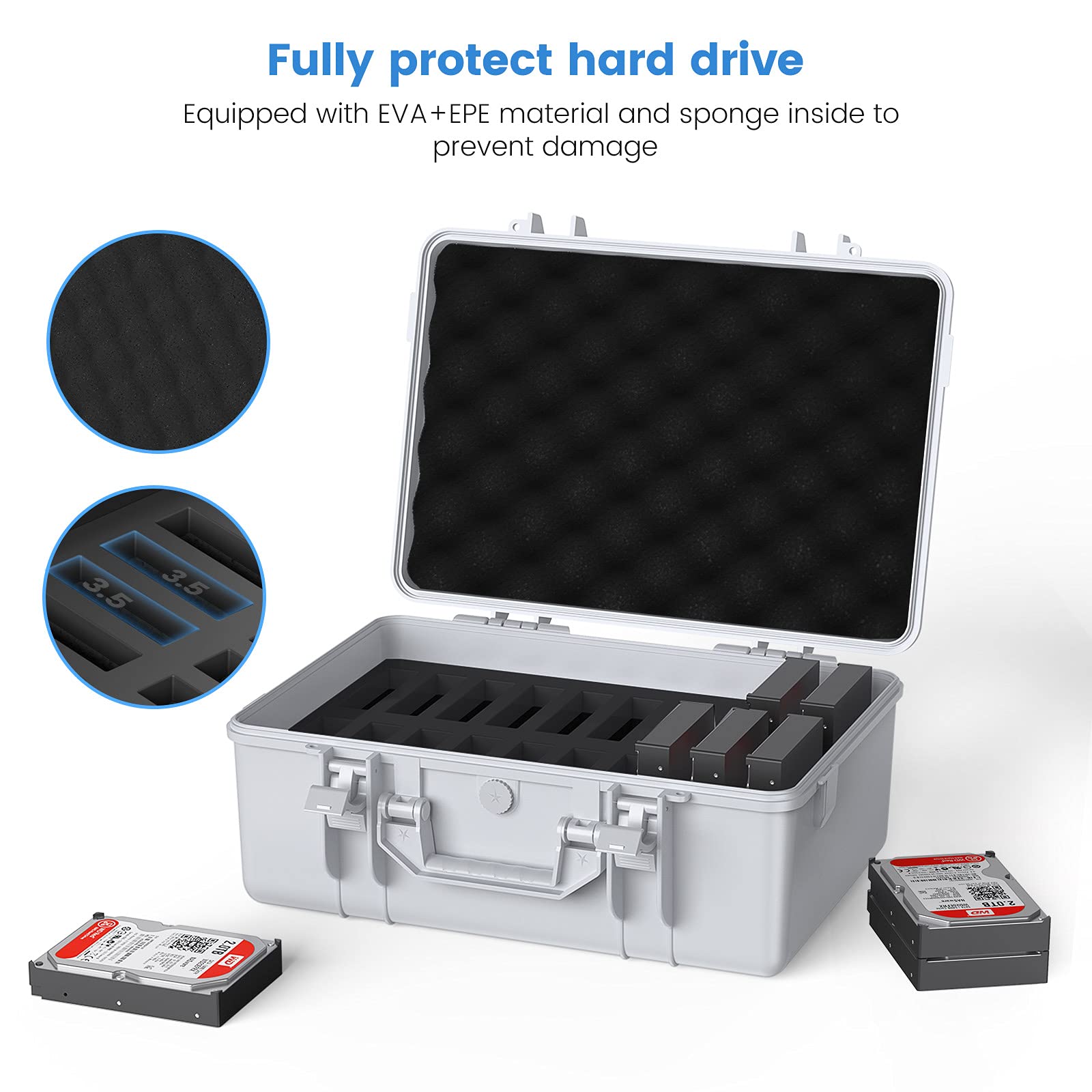 Foto 3 pulgar | Funda Para Disco Duro Orico Hdd/ssd De 3,5 Pulgadas Y 20 Compartimentos, Antichoque E Impermeable - Venta Internacional.