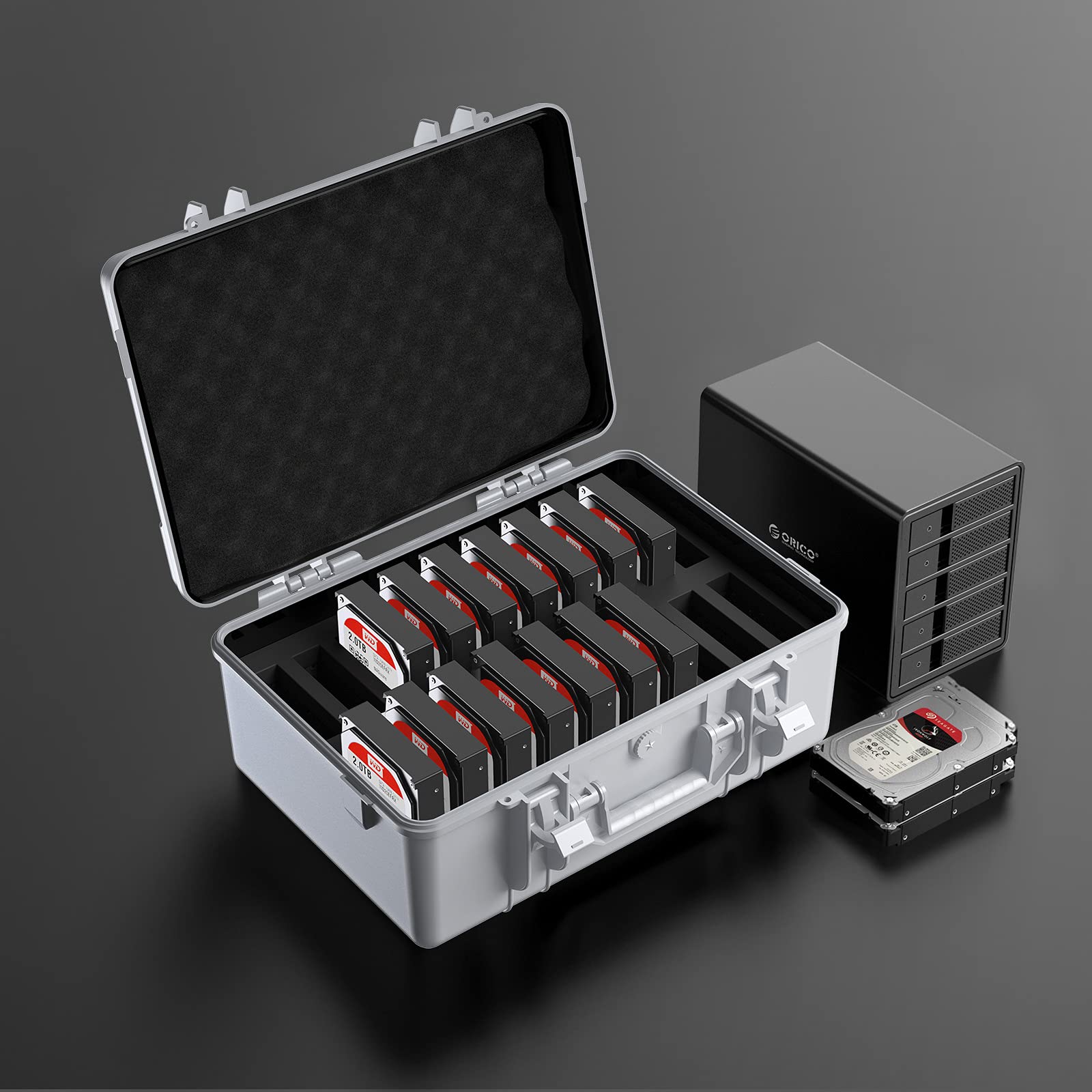 Foto 8 pulgar | Funda Para Disco Duro Orico Hdd/ssd De 3,5 Pulgadas Y 20 Compartimentos, Antichoque E Impermeable - Venta Internacional.
