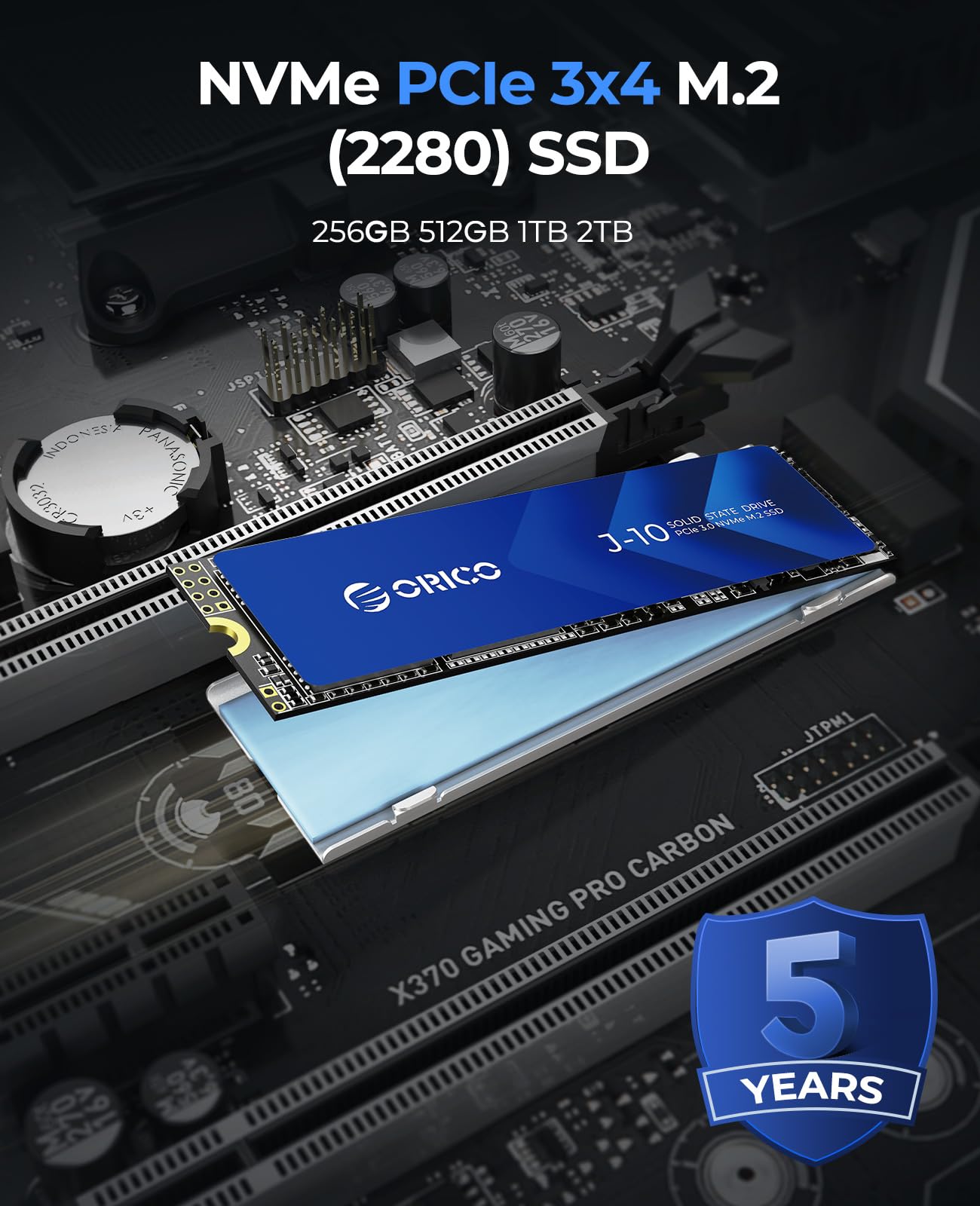 Foto 4 | Ssd Orico Nvme M.2 De 2 Tb Con Disipador Pcie Gen3x4 2280 J10 - Venta Internacional.