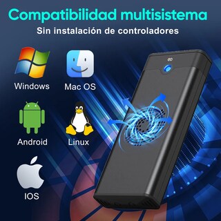 Foto 3 | Disipación Calor Carcasa Disco Duro Ssd M.2 Con Ventilador Eo Safe Imports Esi-19766 Negro