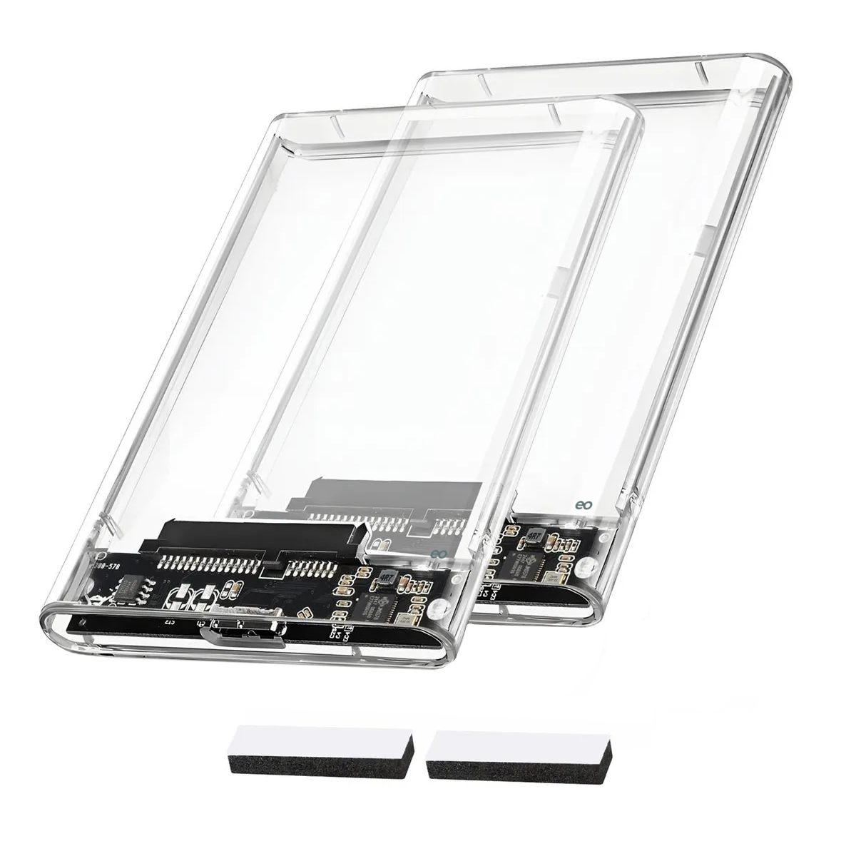 2pcs Carcasa Disco Duro Ssd Con Conexión Usb 3.0 Eo Safe Imports Esi-20088 Transparente