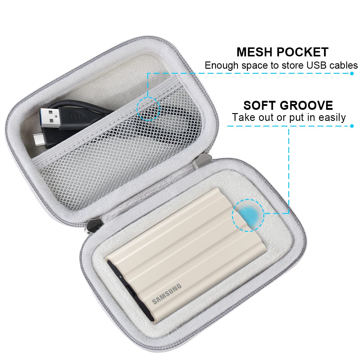 Foto 5 pulgar | Funda De Transporte Lacdo Para Samsung T7 Shield/t7/t7 Touch Ssd - Venta Internacional.