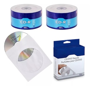 Foto 1 | 100 Discos Cd-r 52x 700mb Con Sobre Papel Eo Safe Imports Esi-17078 Blanco