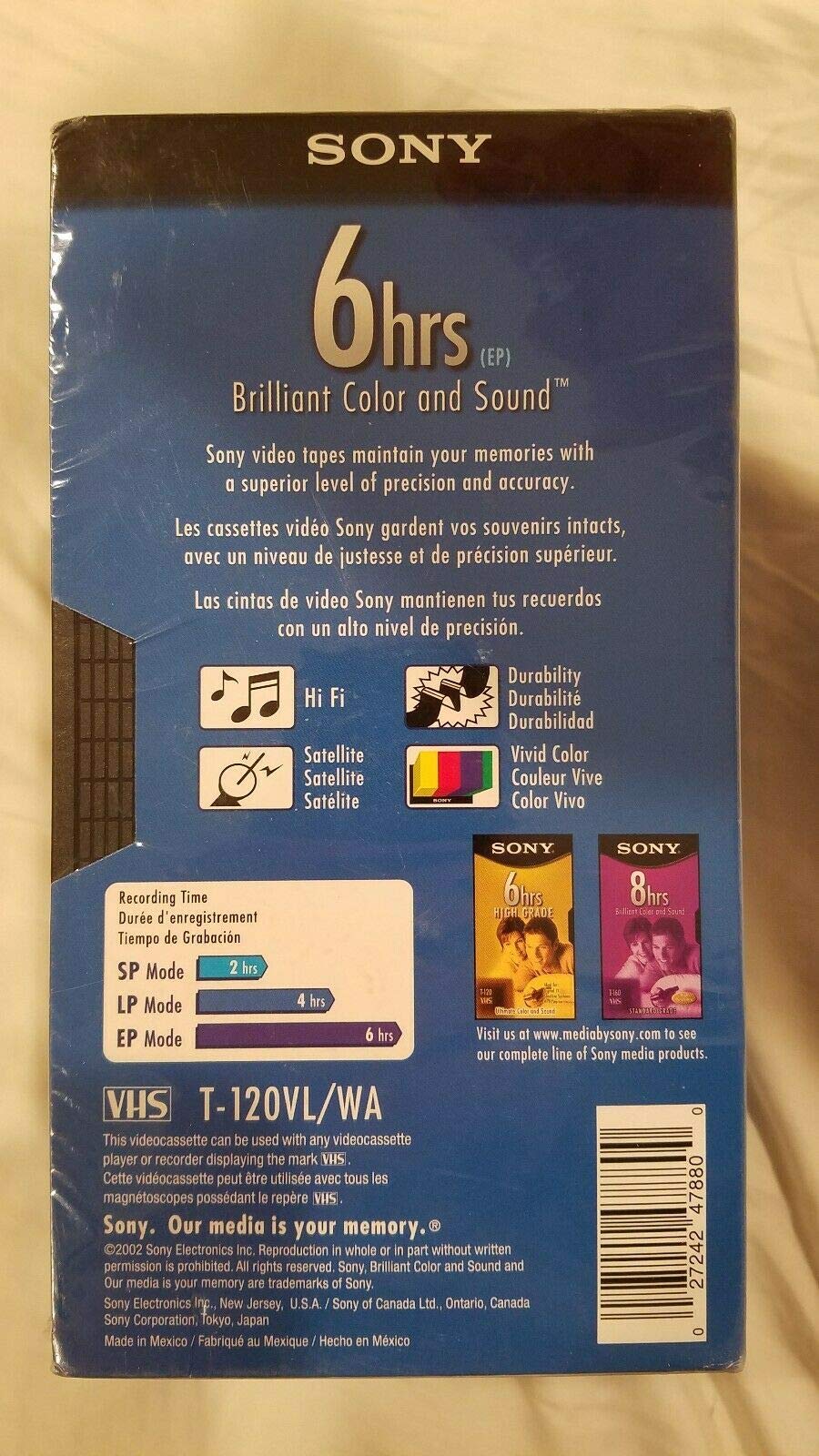 Foto 4 pulgar | Cintas Vhs Sony T-120 De Grado Estándar, 6 Horas, Paquete De 5 - Venta Internacional.