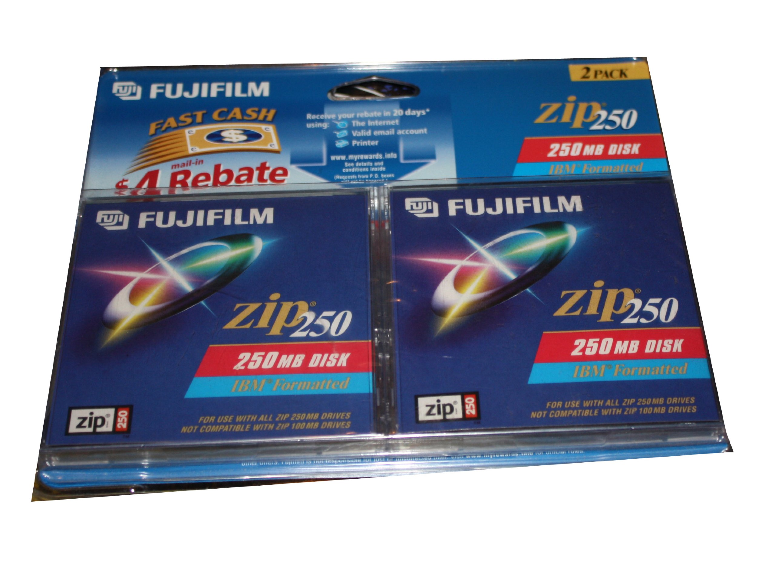 Disco Zip Fujifilm Zip 250 Mb, Paquete De 2 Unidades Formateado Ibm Para Iomega - Venta Internacional.