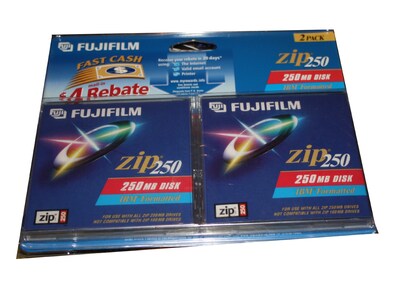 Foto 1 | Disco Zip Fujifilm Zip 250 Mb, Paquete De 2 Unidades Formateado Ibm Para Iomega - Venta Internacional.