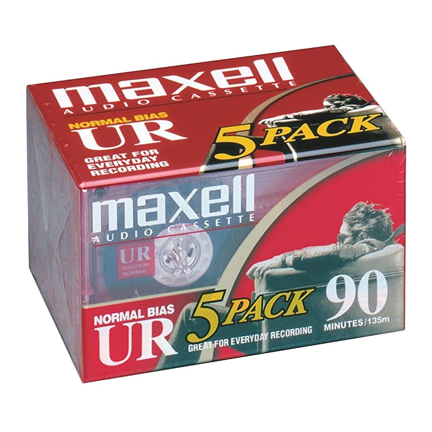 Foto 1 | Cinta De Casete Para Grabación De Audio Maxell Ur 90 Normal Bias, Paquete De 5 - Venta Internacional.