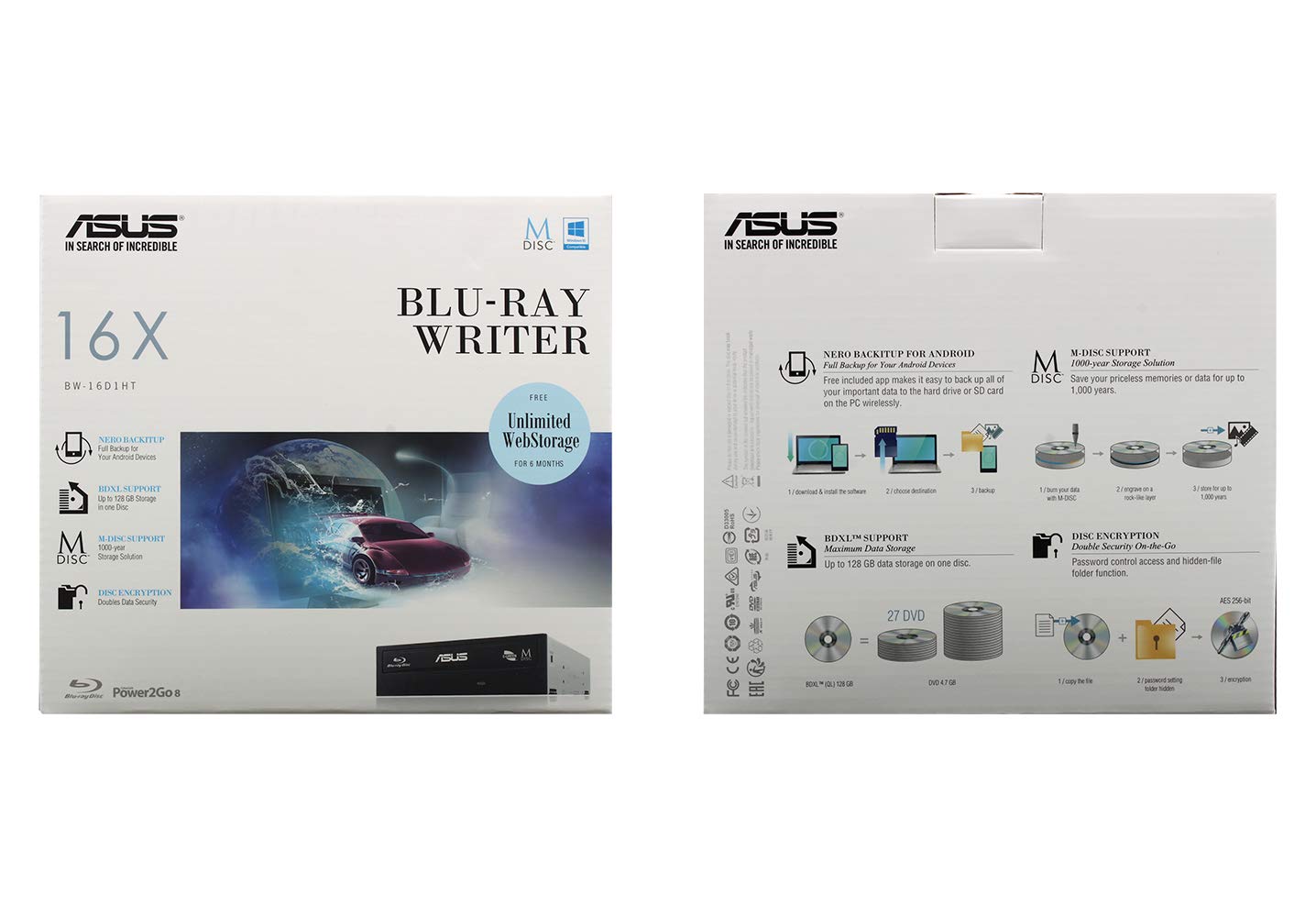 Foto 3 | Grabadora Blu-ray Asus Bw-16d1ht 16x Con M-disc Bd - Venta Internacional.