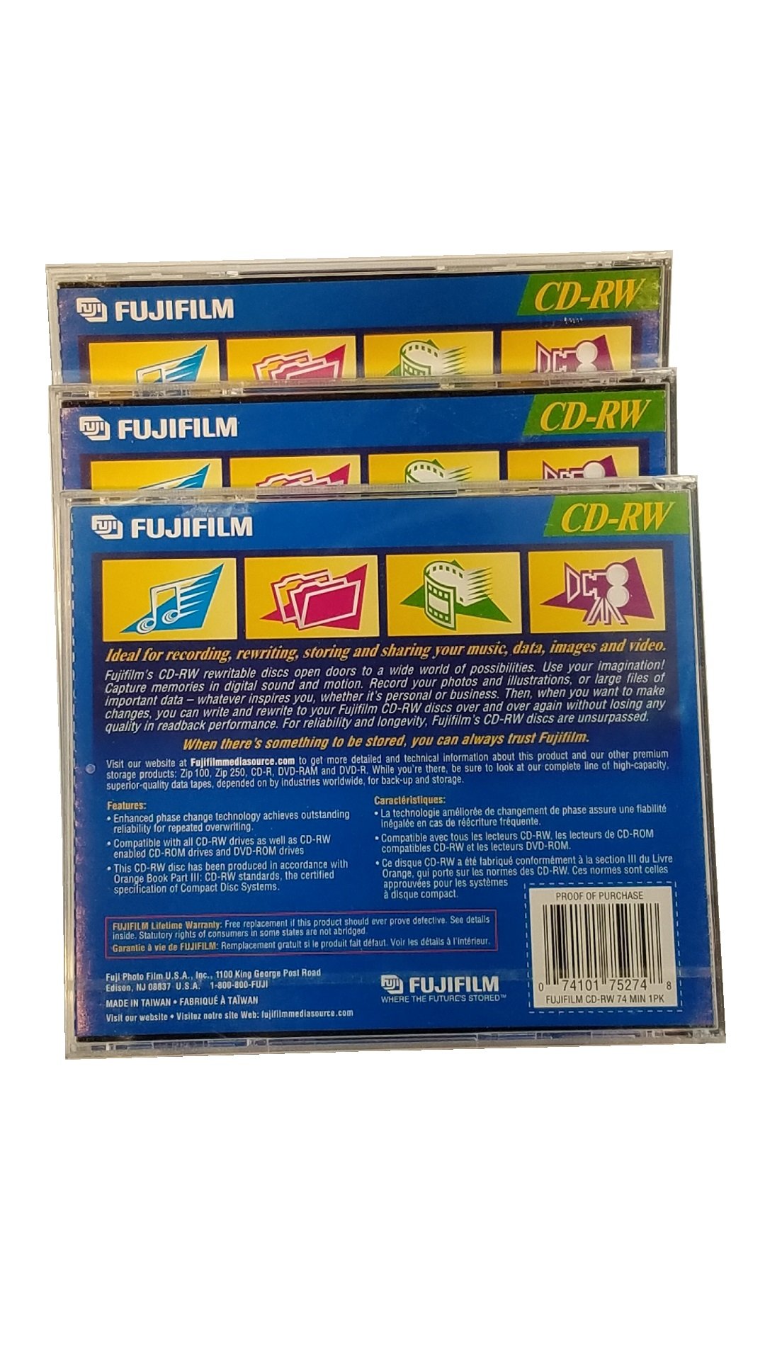 Foto 3 pulgar | Discos Cd-rw Fujifilm 650 Mb 74 Minutos, Paquete De 3 - Venta Internacional.