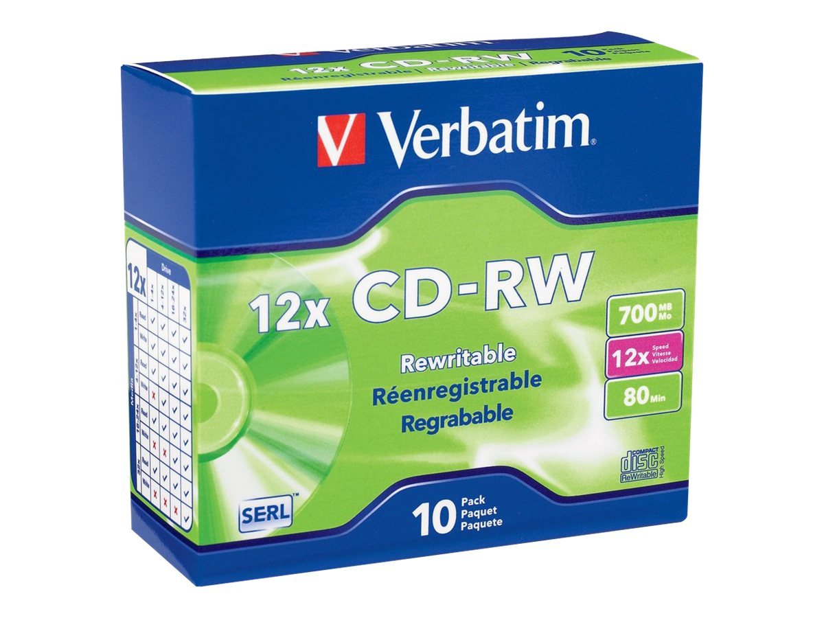 Foto 2 pulgar | Estuches Slim Jewel Para Cd-rw Verbatim  700 Mb  4 X 12 Unidades  10 Discos - Venta Internacional.
