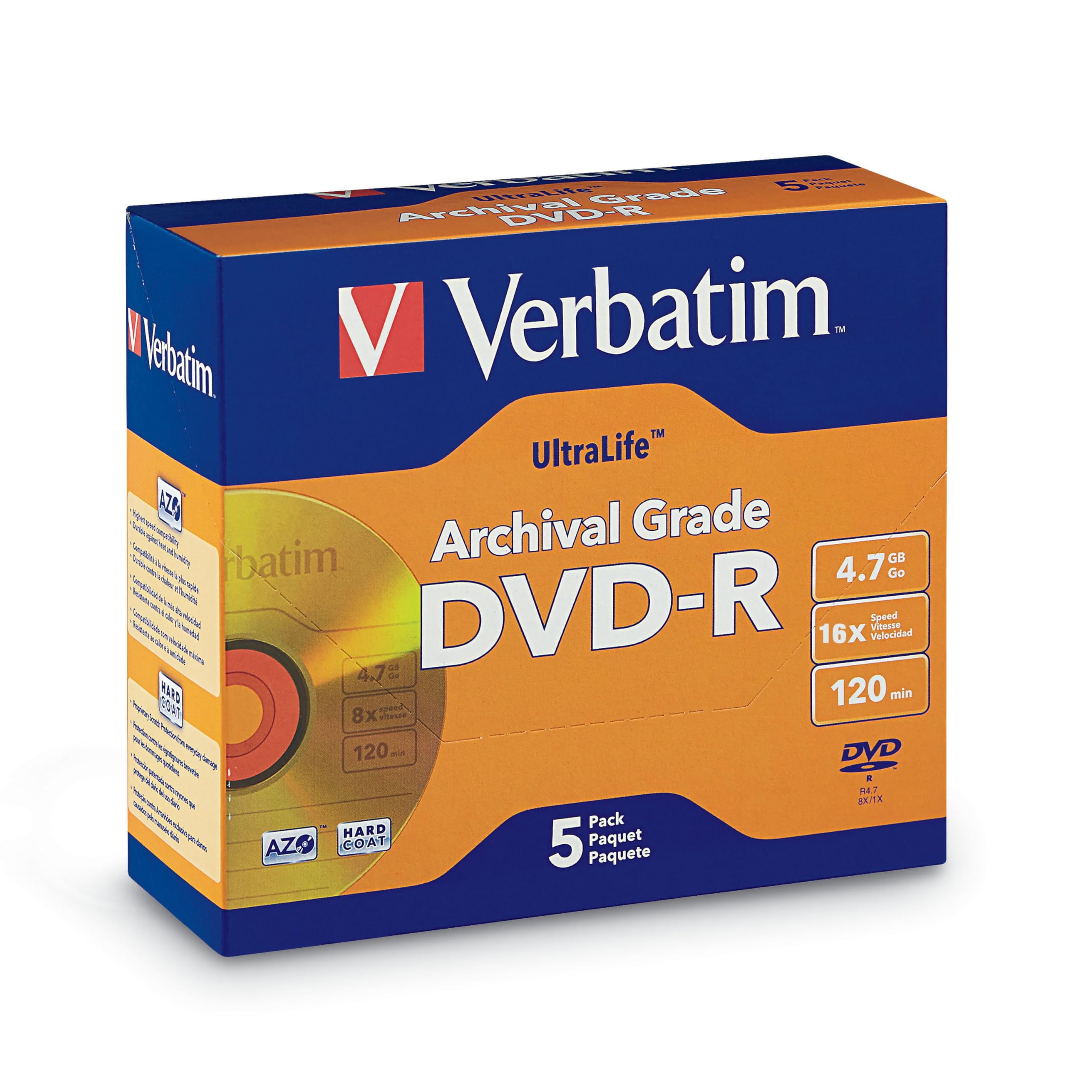 Foto 2 pulgar | Funda Tipo Joya Para Dvd-r Verbatim Ultralife Gold Archival  4 7 Gb  16 X 5 Unidades - Venta Internacional.
