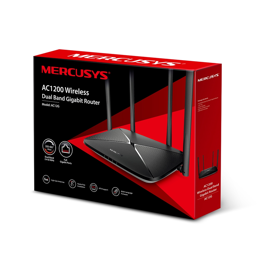 Foto 2 pulgar | Router Mercusys AC12G color Negro Wifi Dual Band Rompemuros Mercusys Gigabit