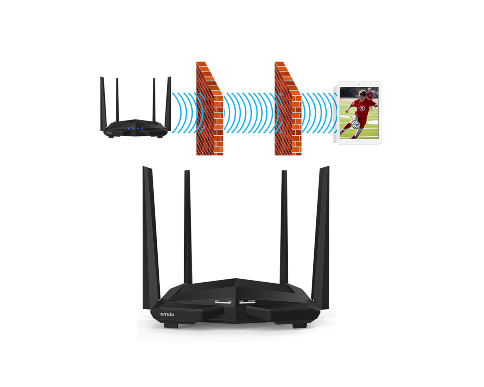 Foto 4 pulgar | Router Tenda Ac10 color Negro Gigabit Doble Banda Wifi Ipv6 5ghz 1167mbps