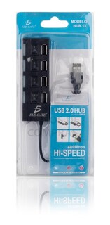 Foto 5 | Hub 2.0 Usb de 4 Puertos Ele-gate Hub13 color Negro