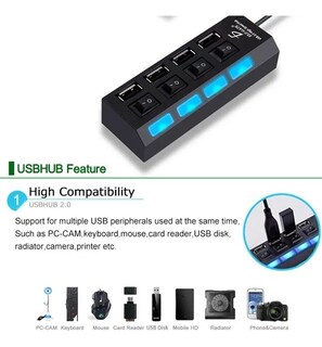 Foto 8 | Hub 2.0 Usb de 4 Puertos Ele-gate Hub13 color Negro