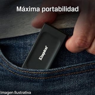 Foto 4 | Disco Duro Externo Solido Kingston Xs1000 1 Tb / Usb Tipo C / Negro