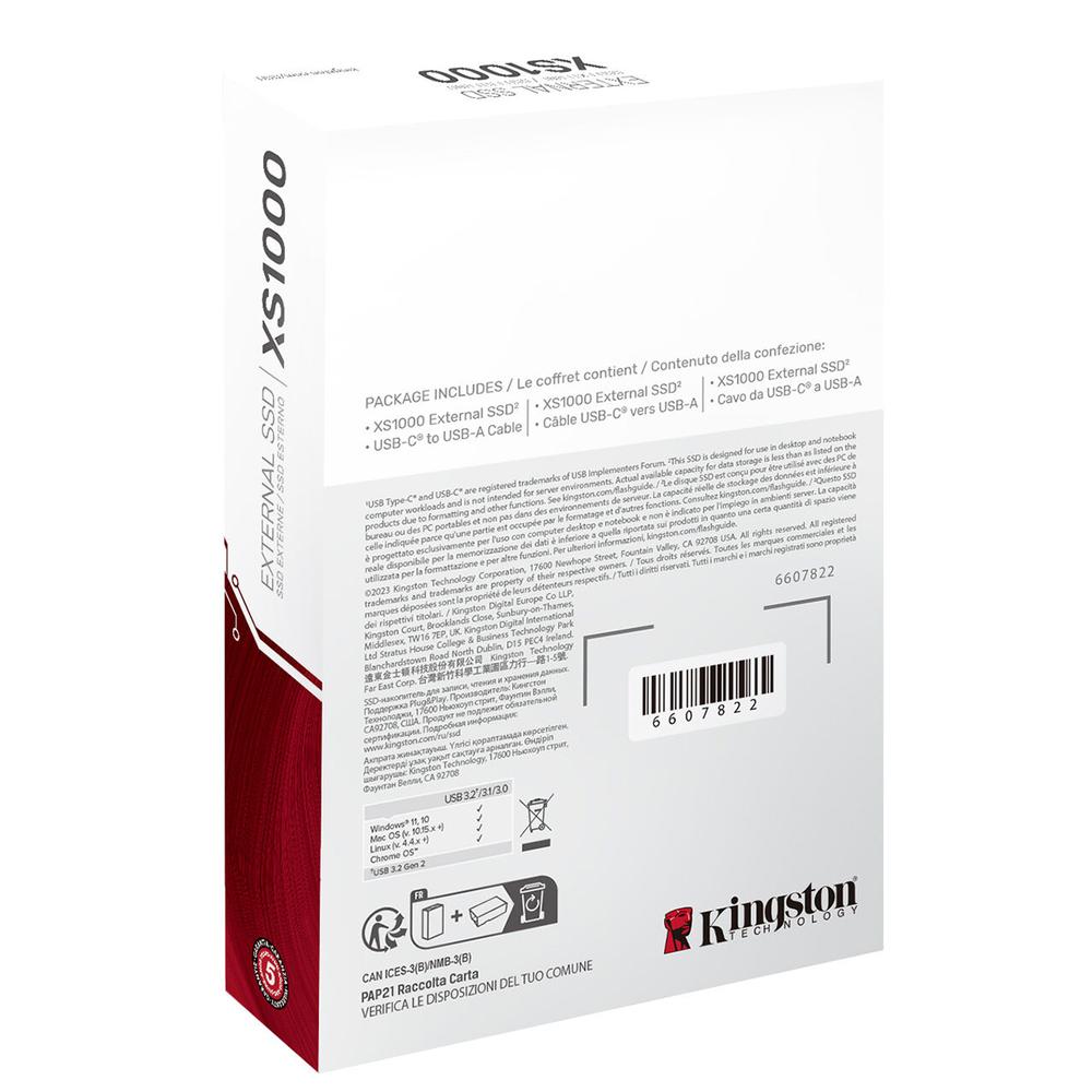 Foto 5 | Disco Duro Externo Solido Kingston Xs1000 1 Tb / Usb Tipo C /  Negro